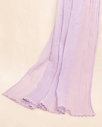 Premium Crinkle Cotton Blend Dupatta | Lavender Mist
