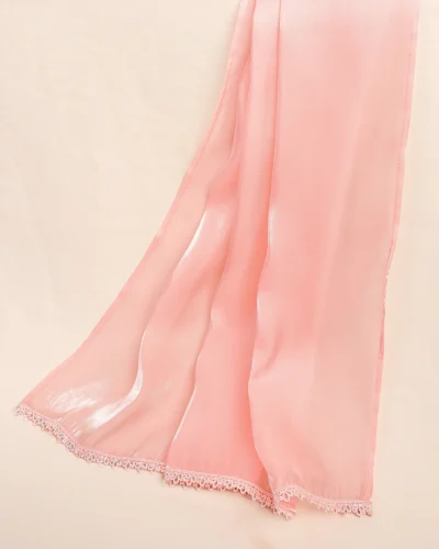 Premium Sheer Georgette Dupatta | Crepe Pink