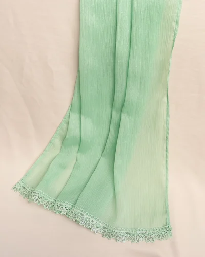 Premium Crepe Zari Dupatta | Mint