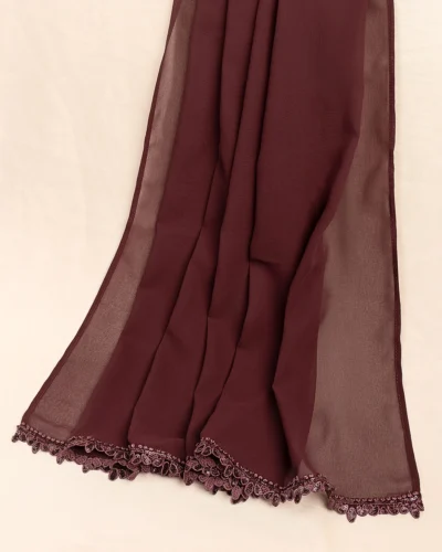 Premium Georgette Dupatta | Purple Eggplant