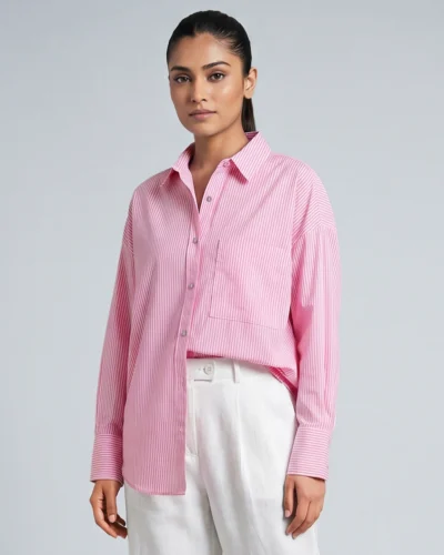 Female Premium Cotton Loose Fit Top | Pink