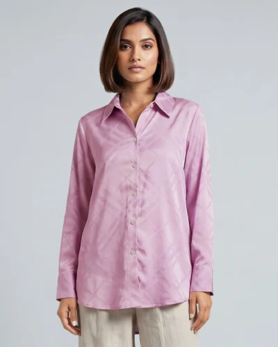 Female Loose Fit Casual Top | Lavender Pink