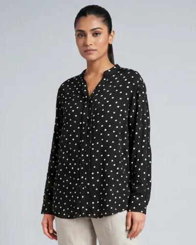 Female Loose Fit Casual Top | Black White