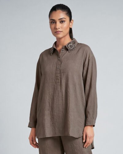 Female Loose Fit Casual Top | Grey