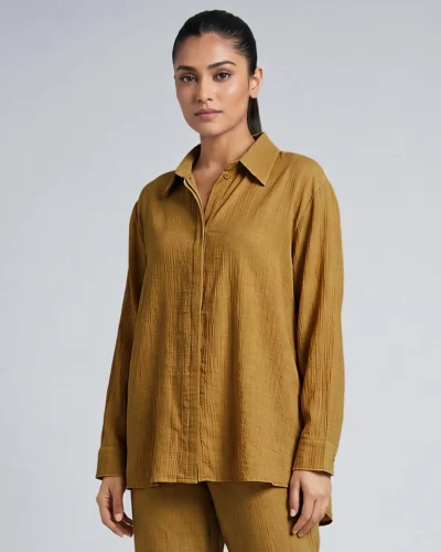 Female Loose Fit Casual Top | Golden Brown