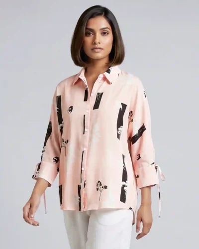 Female Loose Fit Casual Top | Rose Water Pink