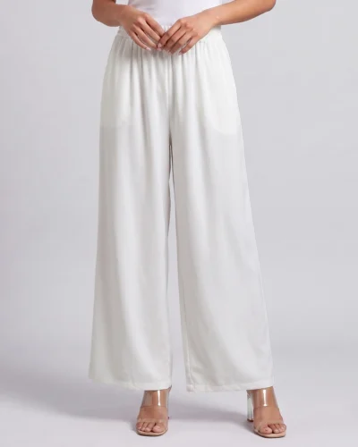 Female Bottom Wide Hem Loose Fit Pant | Whisper White