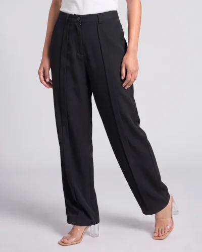 Female Bottom Wide Hem Loose Fit Pant | Black