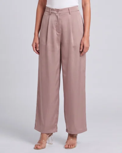 Female Bottom Wide Hem Loose Fit Pant | Mocha