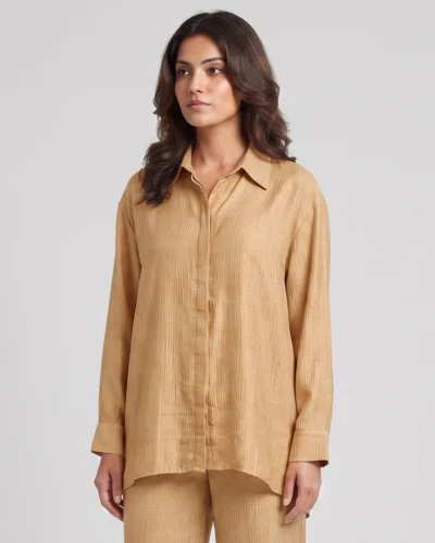 Female Loose Fit Casual Top | Burly Wood