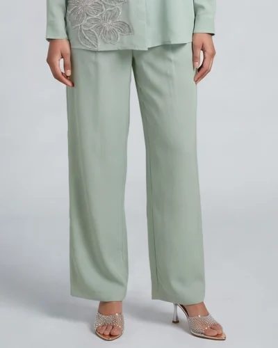 Female Bottom Wide Hem Loose Fit Pant | Blue Tint