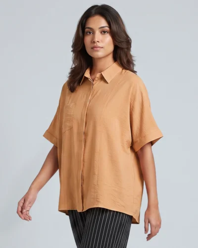Female Loose Fit Casual Top | Apricot