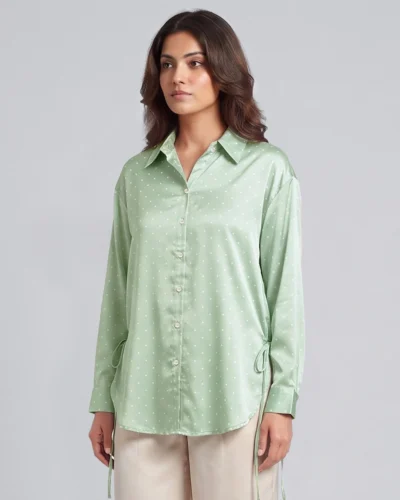 Female Loose Fit Casual Top | Beryl Green