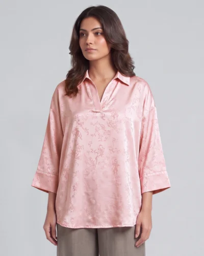 Female Loose Fit Casual Top | Pink Icing