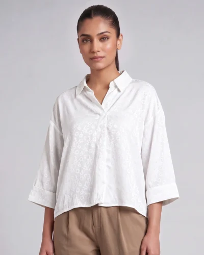 Female Loose Fit Casual Top | Bright White